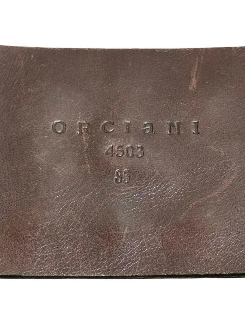 Orciani Belt Vintage 1990s Brown Leather Agate Stone Boho Tie Waist 85cm Medium